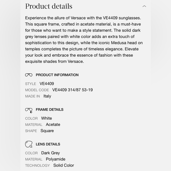 Versace New Authentic White Sunglasses Cloth and Case - Picture 4 of 9